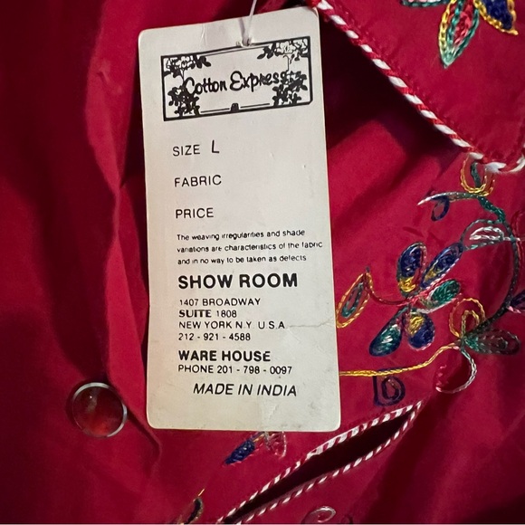 Vintage Cotton Express Embroidered Red Western Shirt Size Large Cowgirlcore NWT - Picture 5 of 13